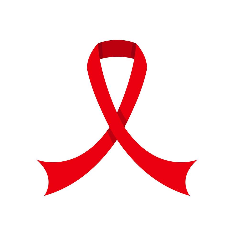 Red awareness ribbon on white background. World Aids day symbol. vector