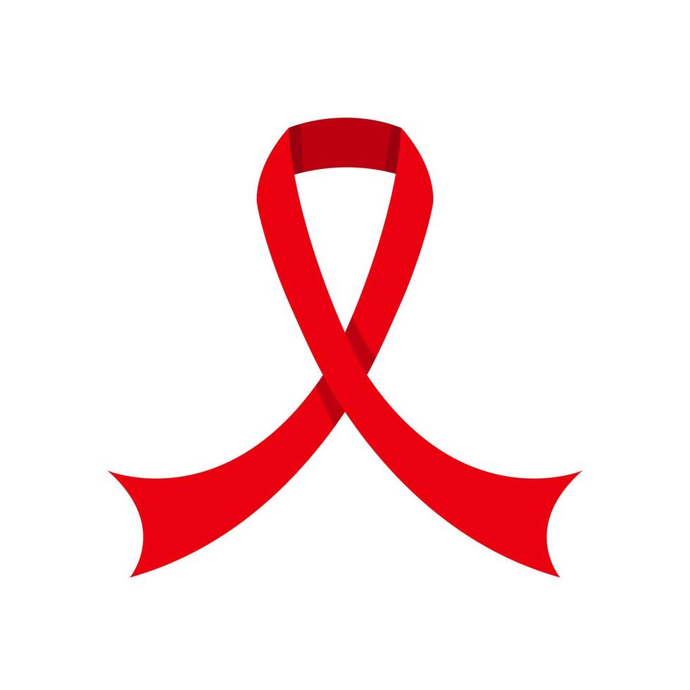 Red awareness ribbon on white background. World Aids day symbol. vector