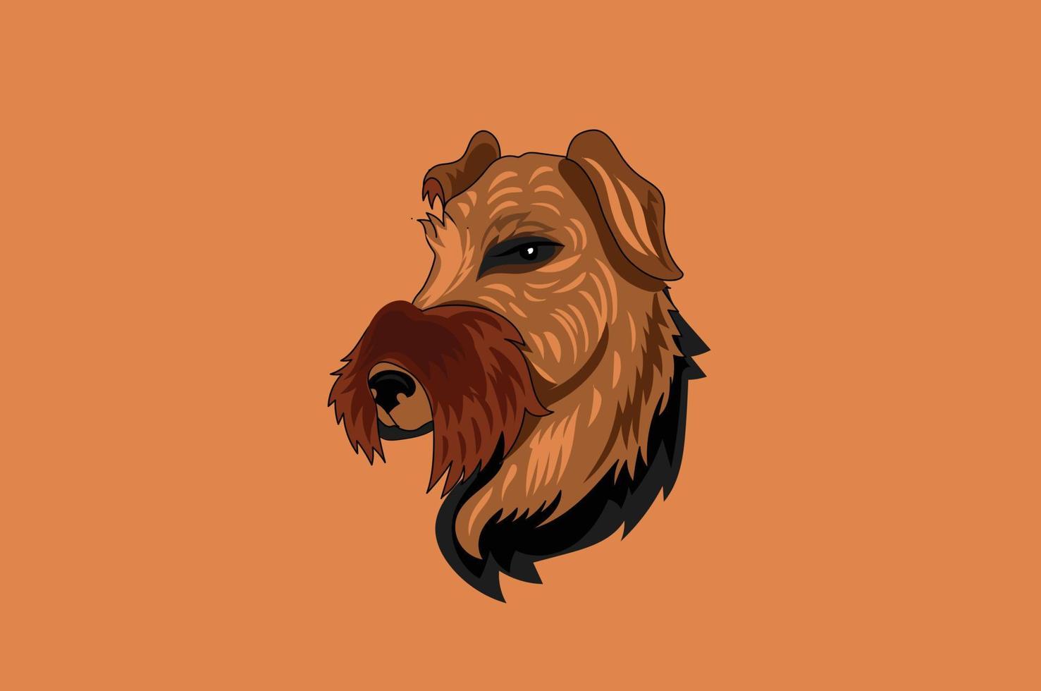 airedale terrier ilustración vectorial sobre fondo blanco vector