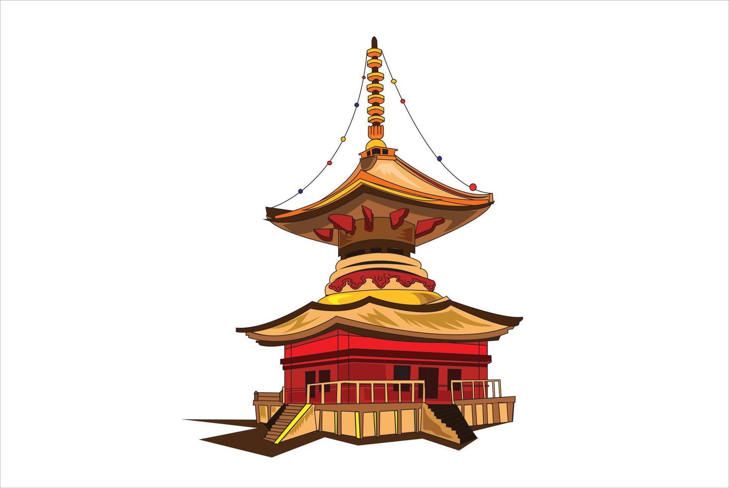A vector illustration of Chinese temple