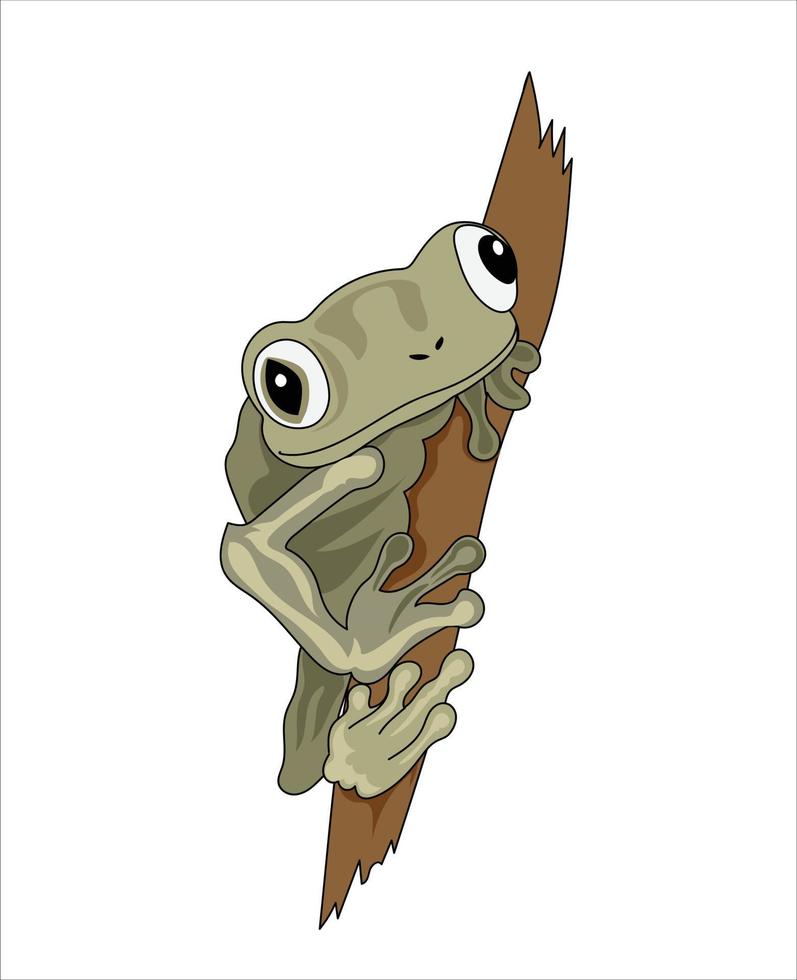 lagarto en la ilustración de vector de árbol sobre fondo blanco