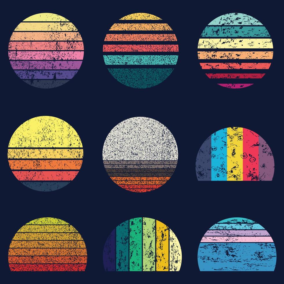 Grunge vintage retro background set collection vector