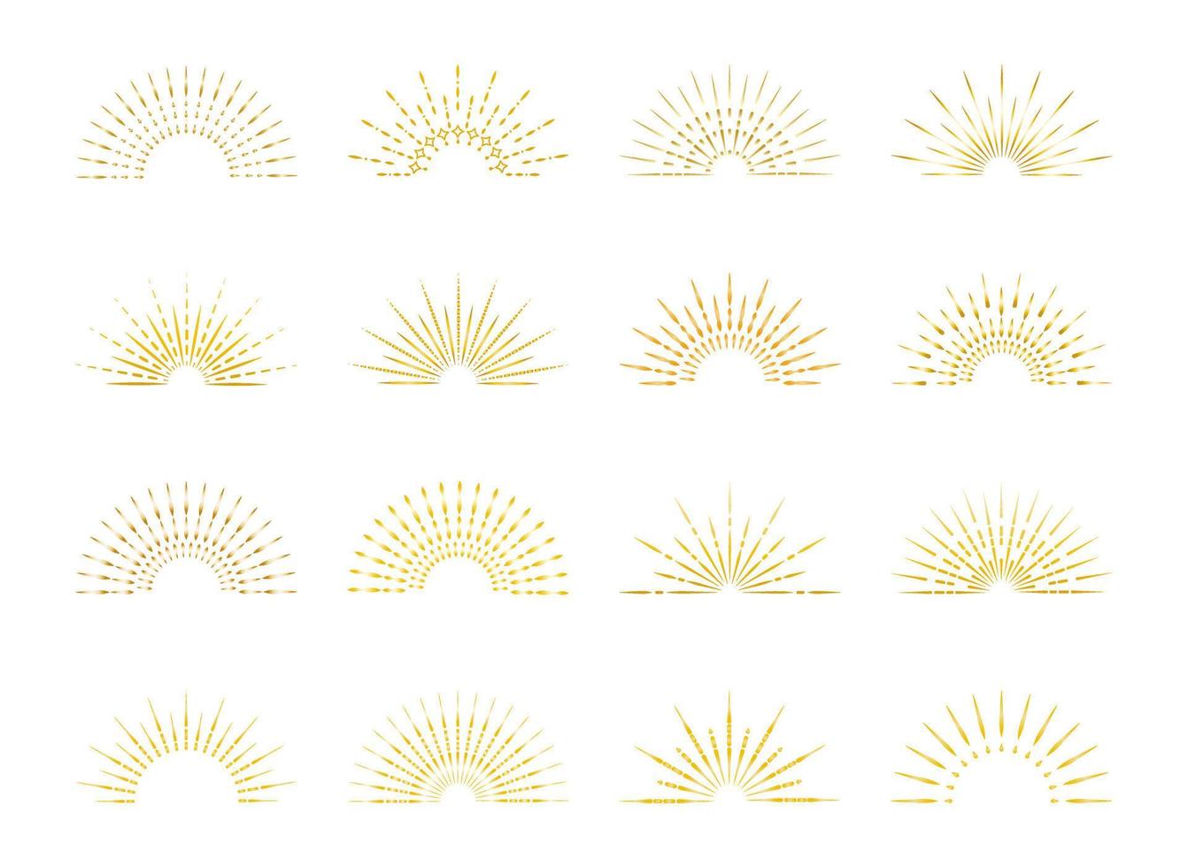 Set of light rays, sunburst. Vector illustration