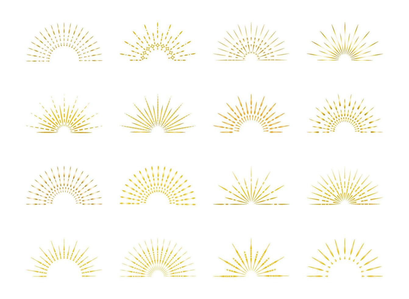 Set of light rays, sunburst. Vector illustration