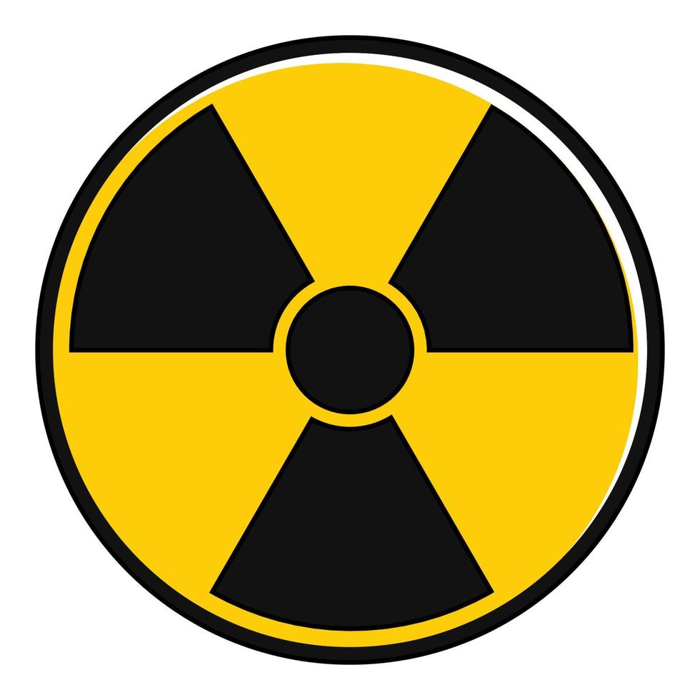 Yellow round warning Radiation sign vector