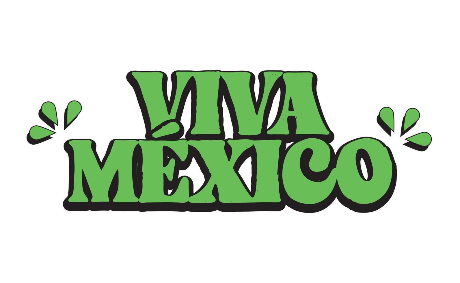 Viva Mexico, traditional mexican phrase holiday. Lettering vector illustration.