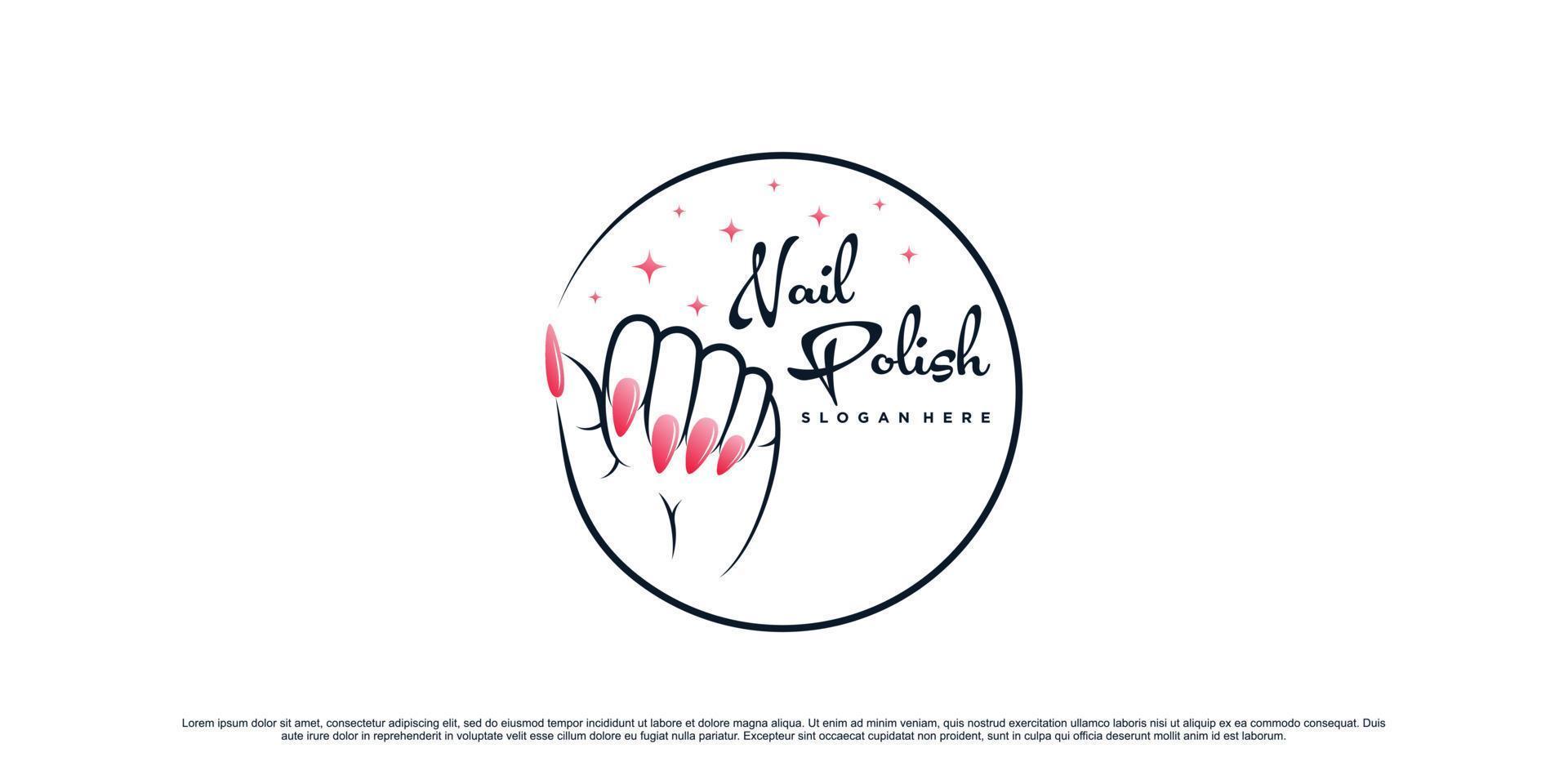 Nail polish logo design template for manicure studio with unique concept Premium Vector