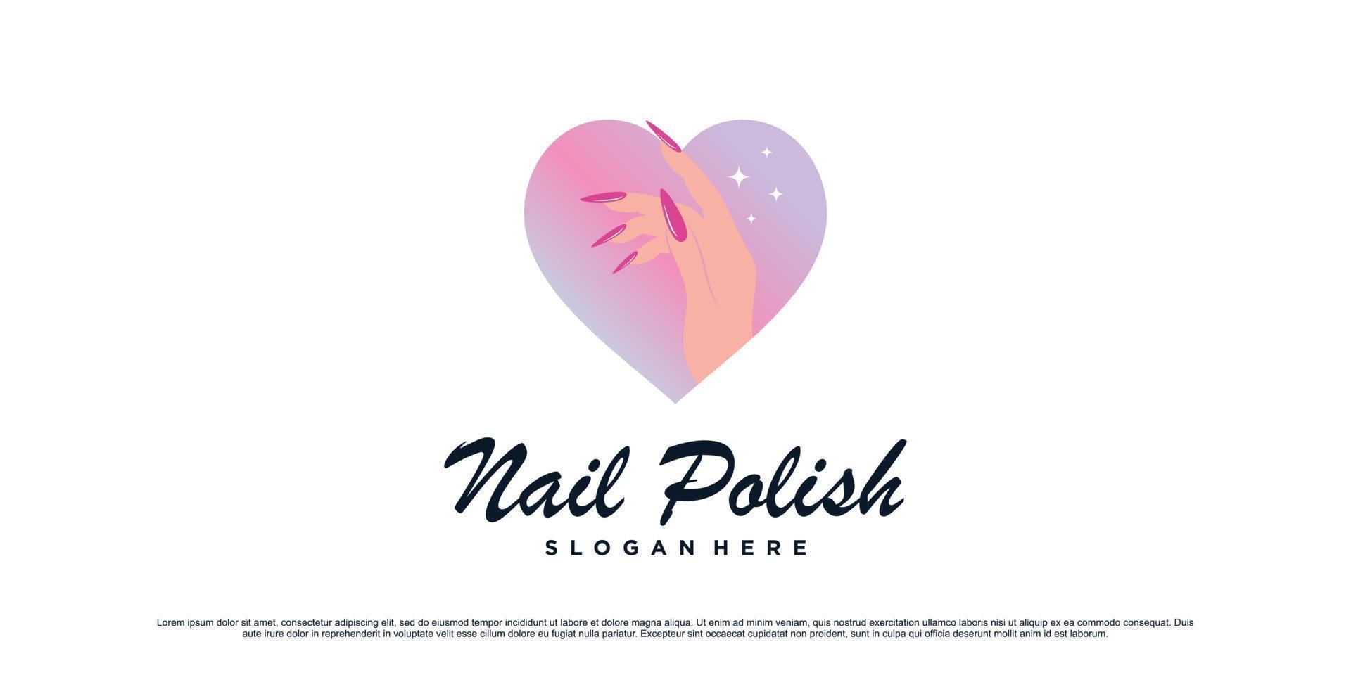 Nail polish logo design template for manicure studio with unique concept Premium Vector