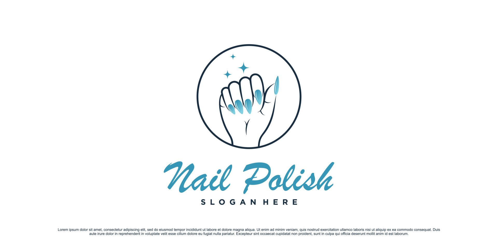 Nail polish logo design for nail art studio with circle concept and