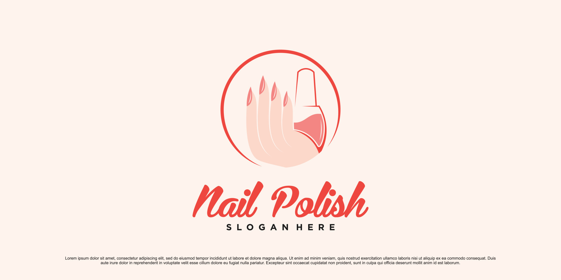 Nail polish logo design for nail art studio with circle concept and