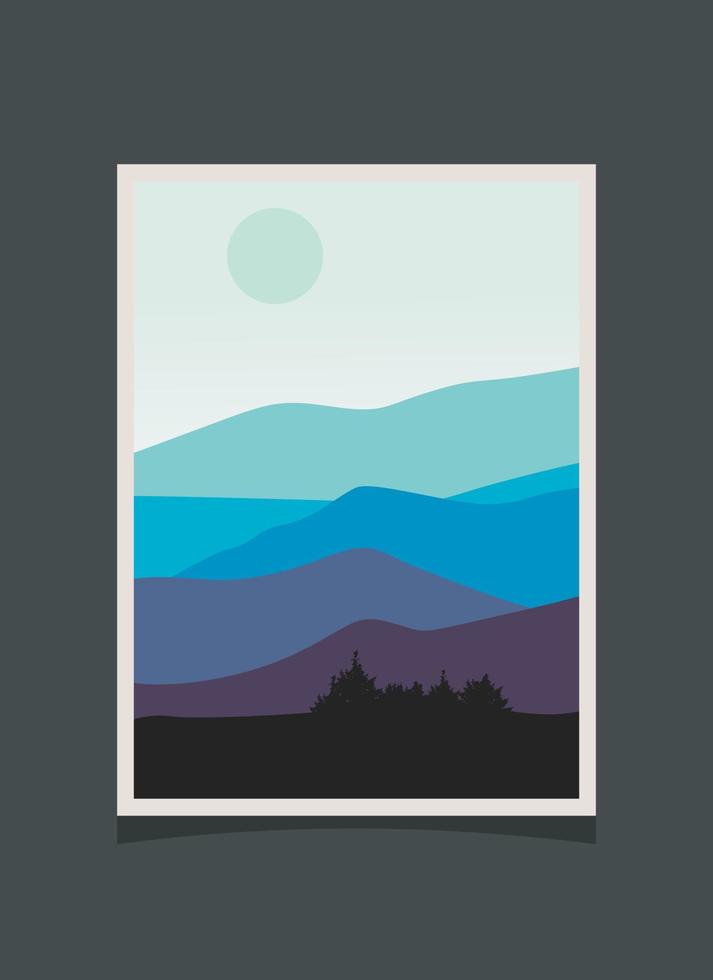 Abstract mountain painting, Abstract background, Premium Vector