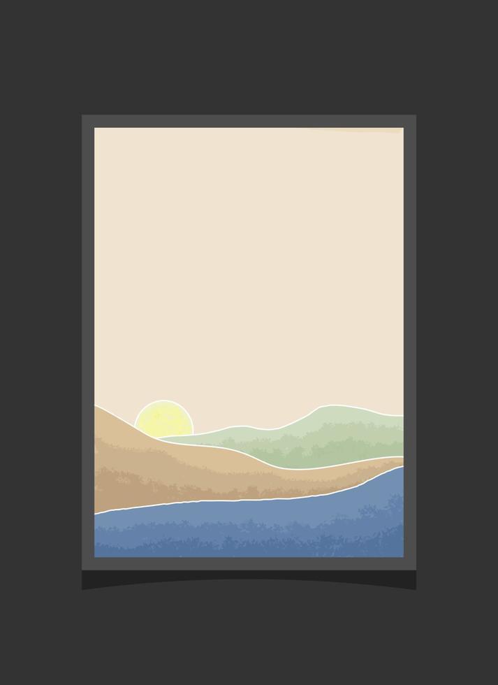Abstract mountain painting, Abstract background, Premium Vector
