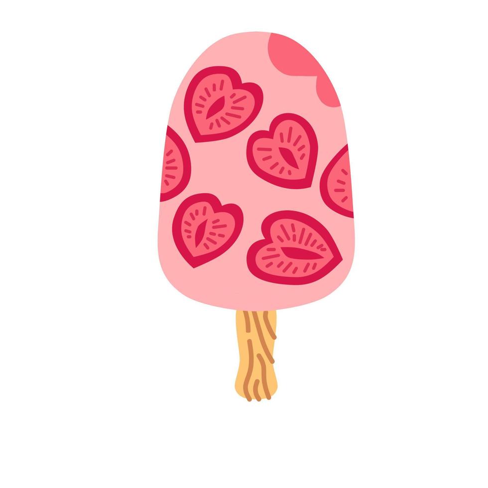 Ice cream in bright cartoon style. Icecream vector in nice colors isolated