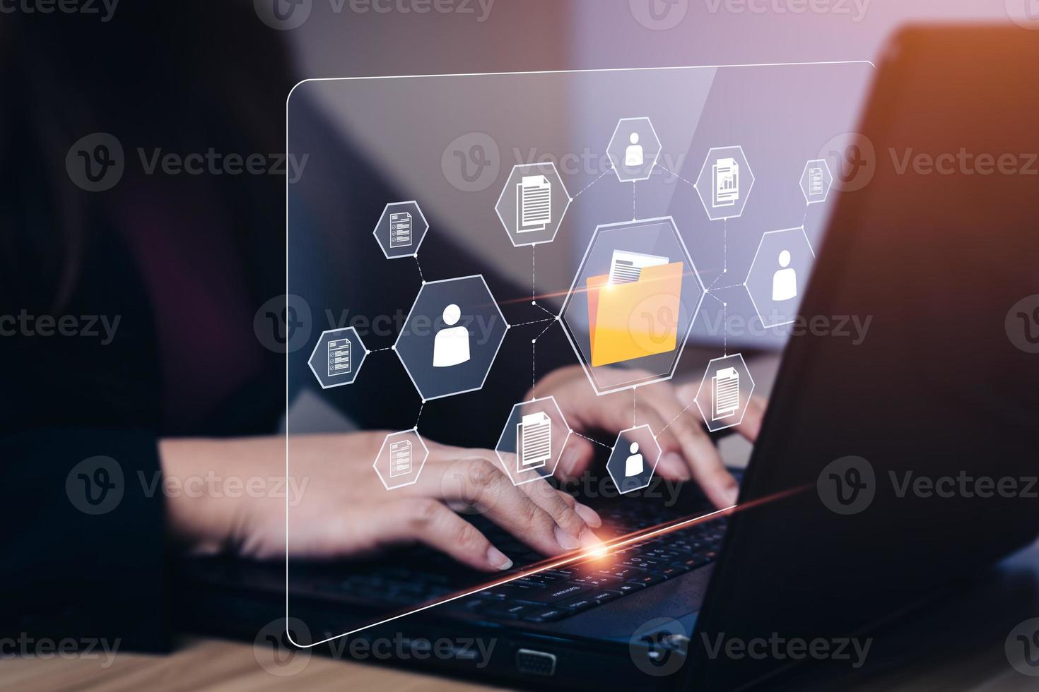 Document Management System DMS Online document file data software for efficient archiving and company data. IT installs software to find and manage data files on notebook computers. photo