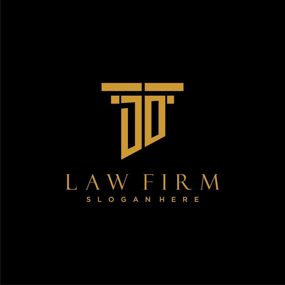 DO monogram initial logo for lawfirm with pillar design vector