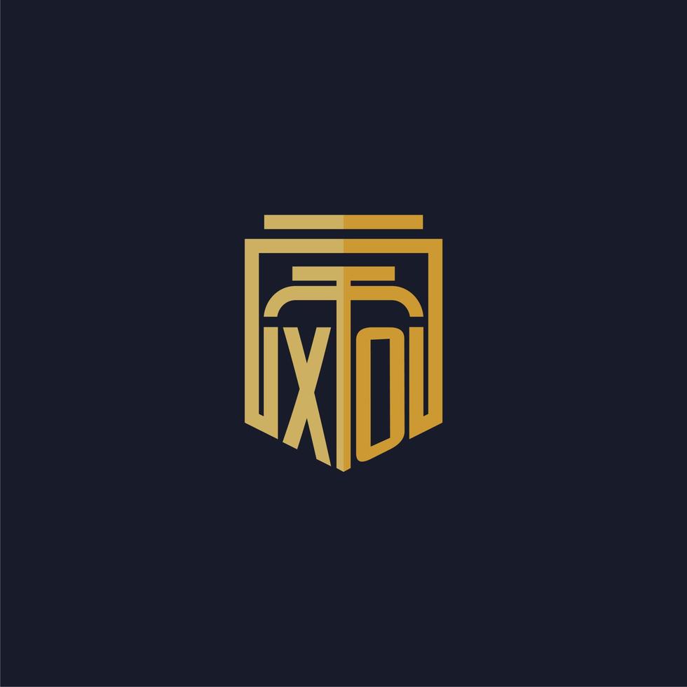 XO initial monogram logo elegant with shield style design for wall mural lawfirm gaming vector