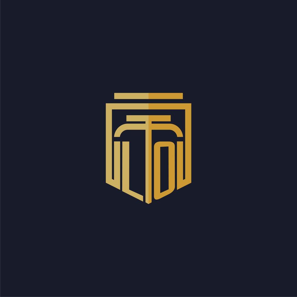 LO initial monogram logo elegant with shield style design for wall mural lawfirm gaming vector