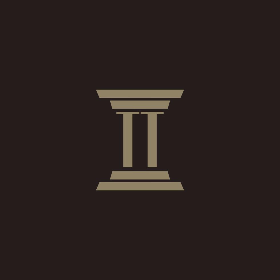 TT monogram initial logo for lawfirm with pillar design vector