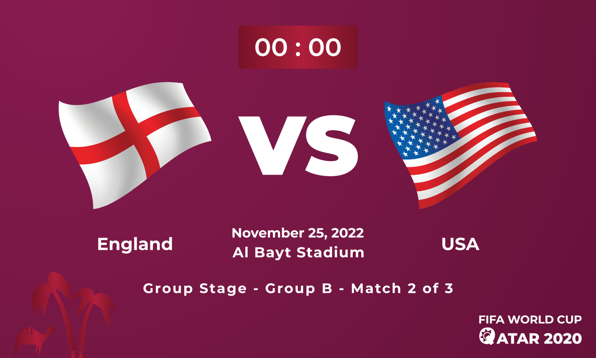 England VS USA Football MatchTemplate, FIFA World Cup in Qatar 2022 11400387 Vector Art at Vecteezy