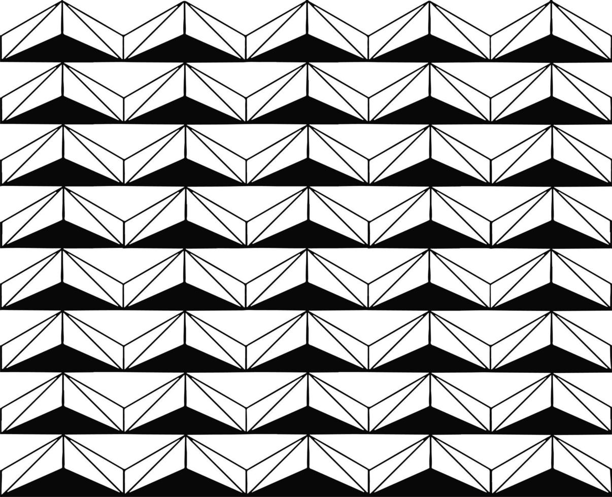 Textil de adorno de patrones sin fisuras rítmicos en blanco y negro vector