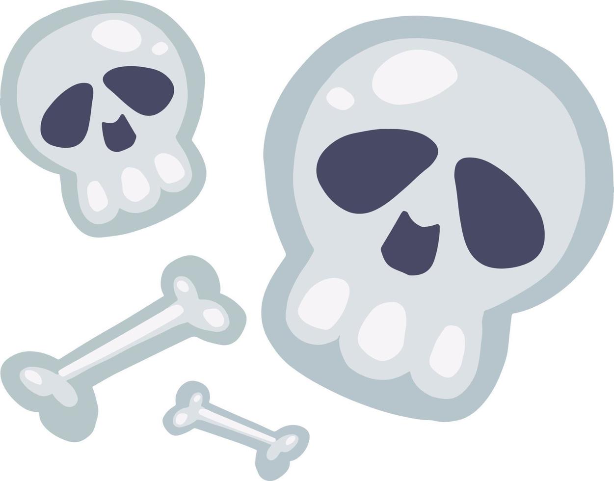 cráneos y huesos para halloween y película de terror vector