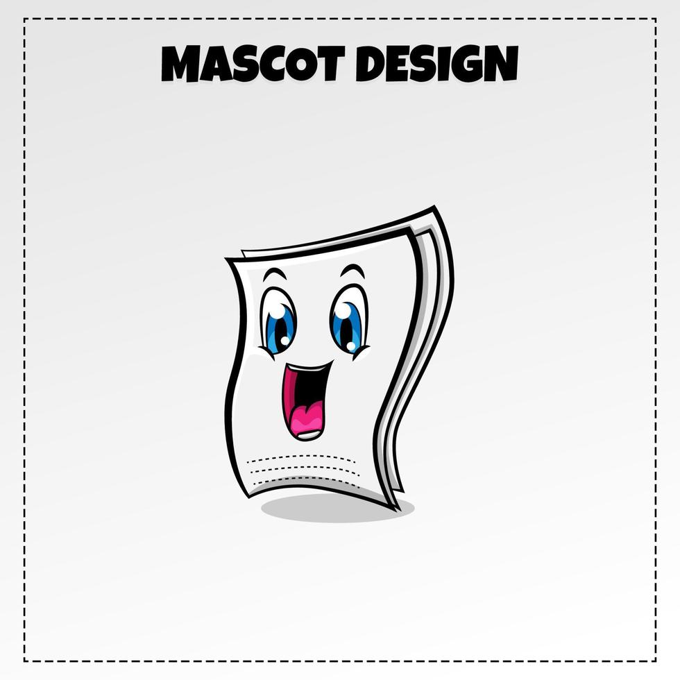 diseño de ilustración de mascota de vector de logotipo de papel