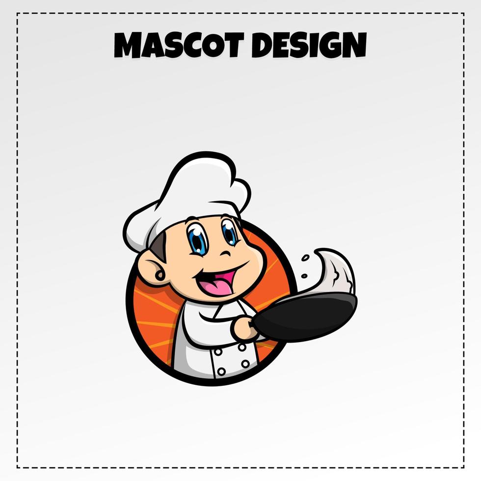 indonesia comida tradicional logo arroz frito mascota ilustración vector diseño