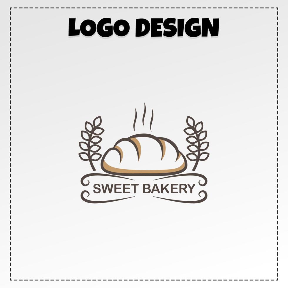 logotipo de comida panadería mascota ilustración vector diseño