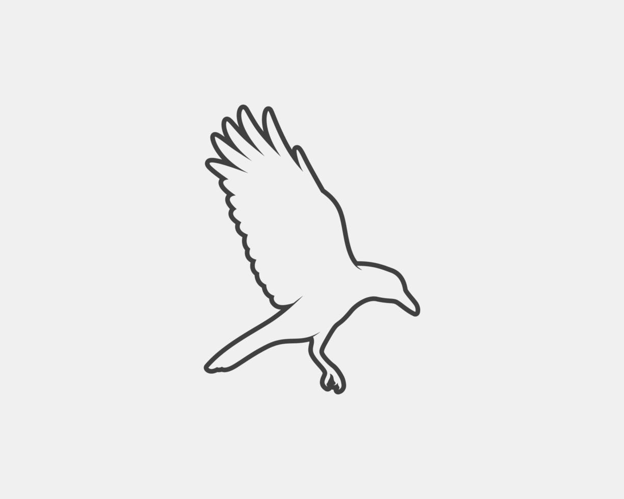 crow outline vector silhouette