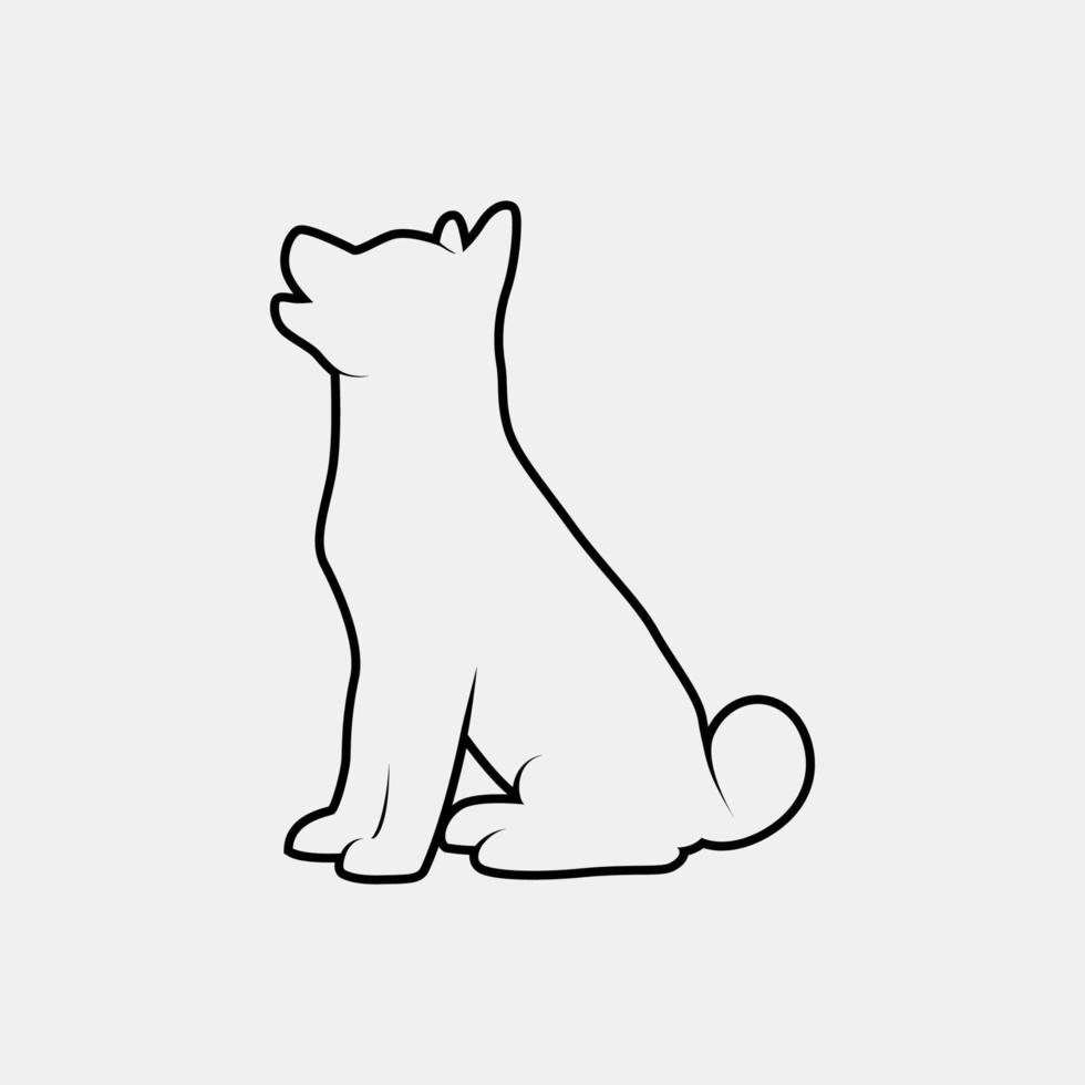 dog outline vector silhouette