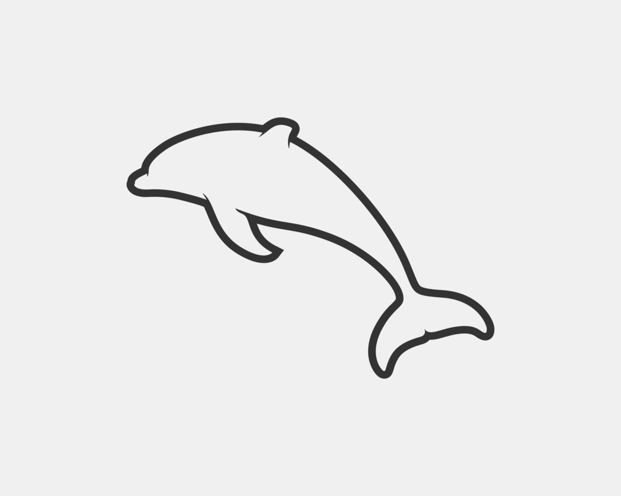 dolphin outline vector silhouette