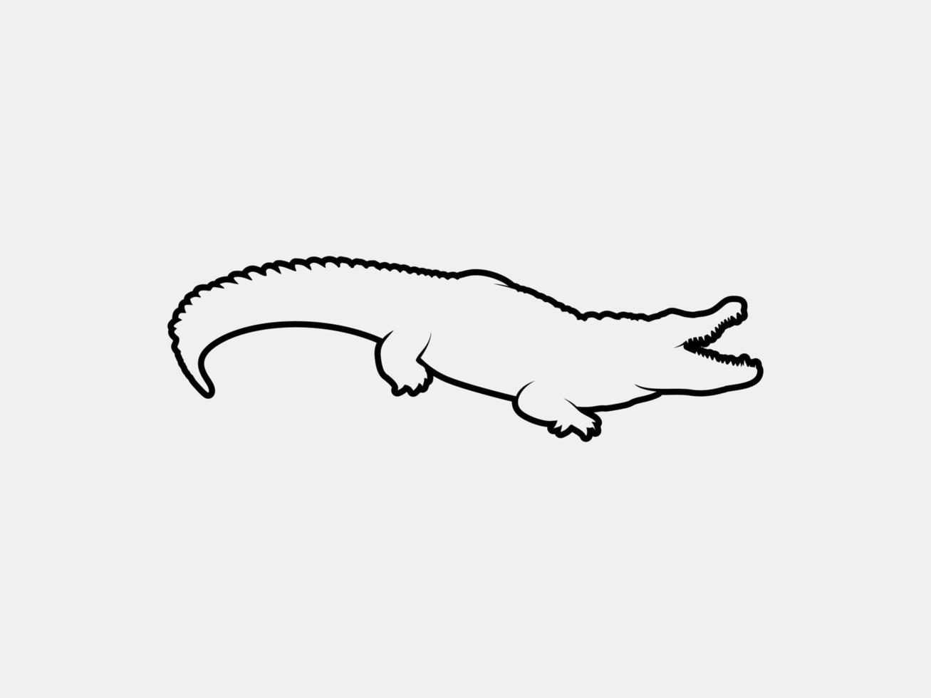 crocodile outline vector silhouette