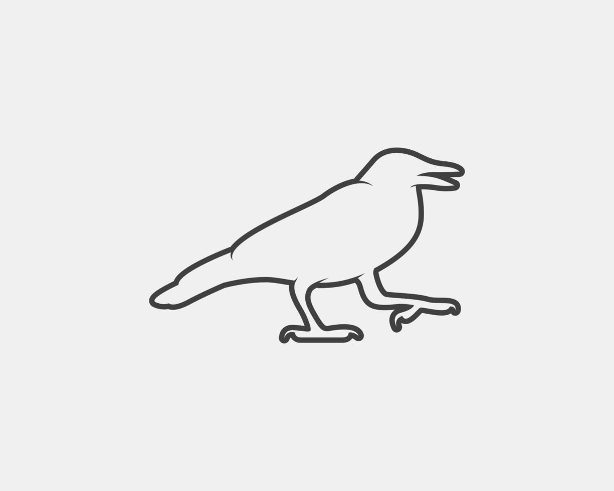 crow outline vector silhouette