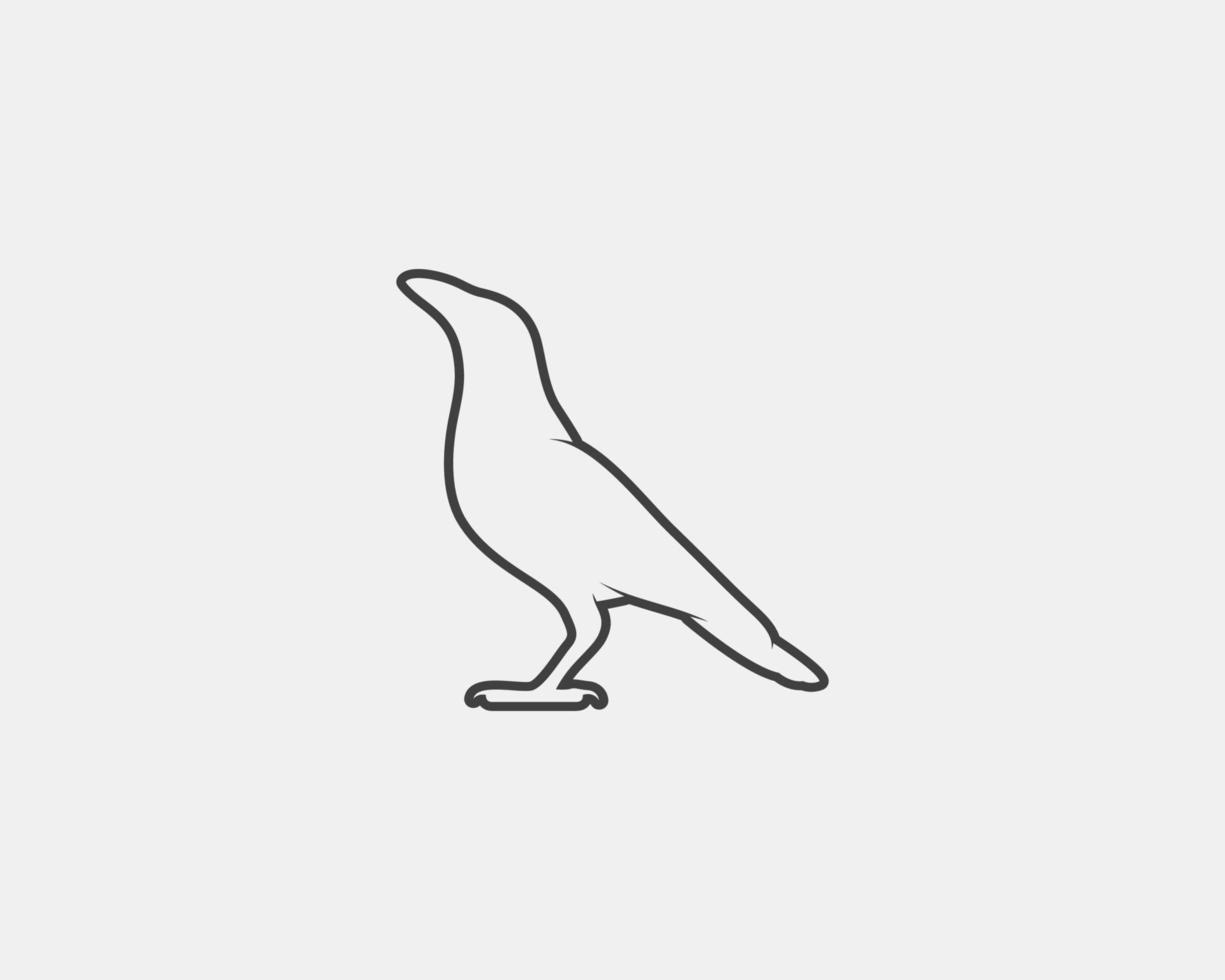 crow outline vector silhouette