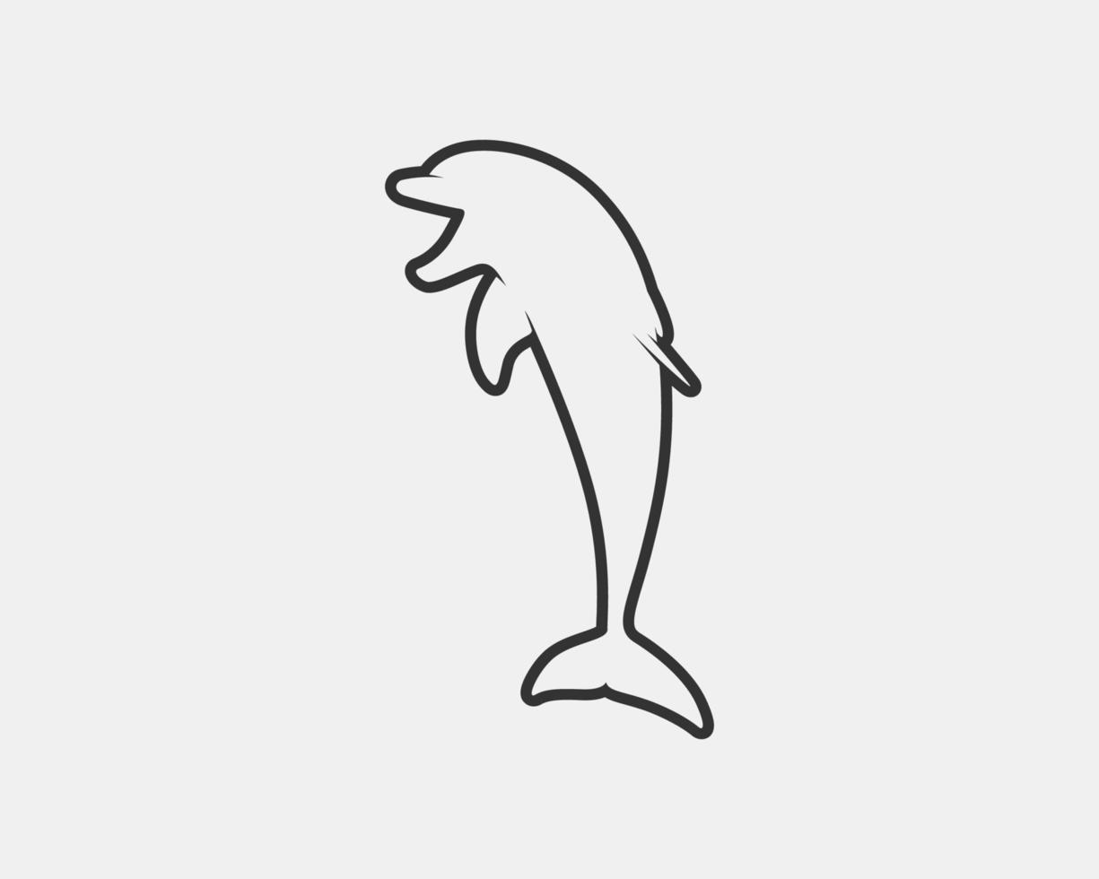 dolphin outline vector silhouette