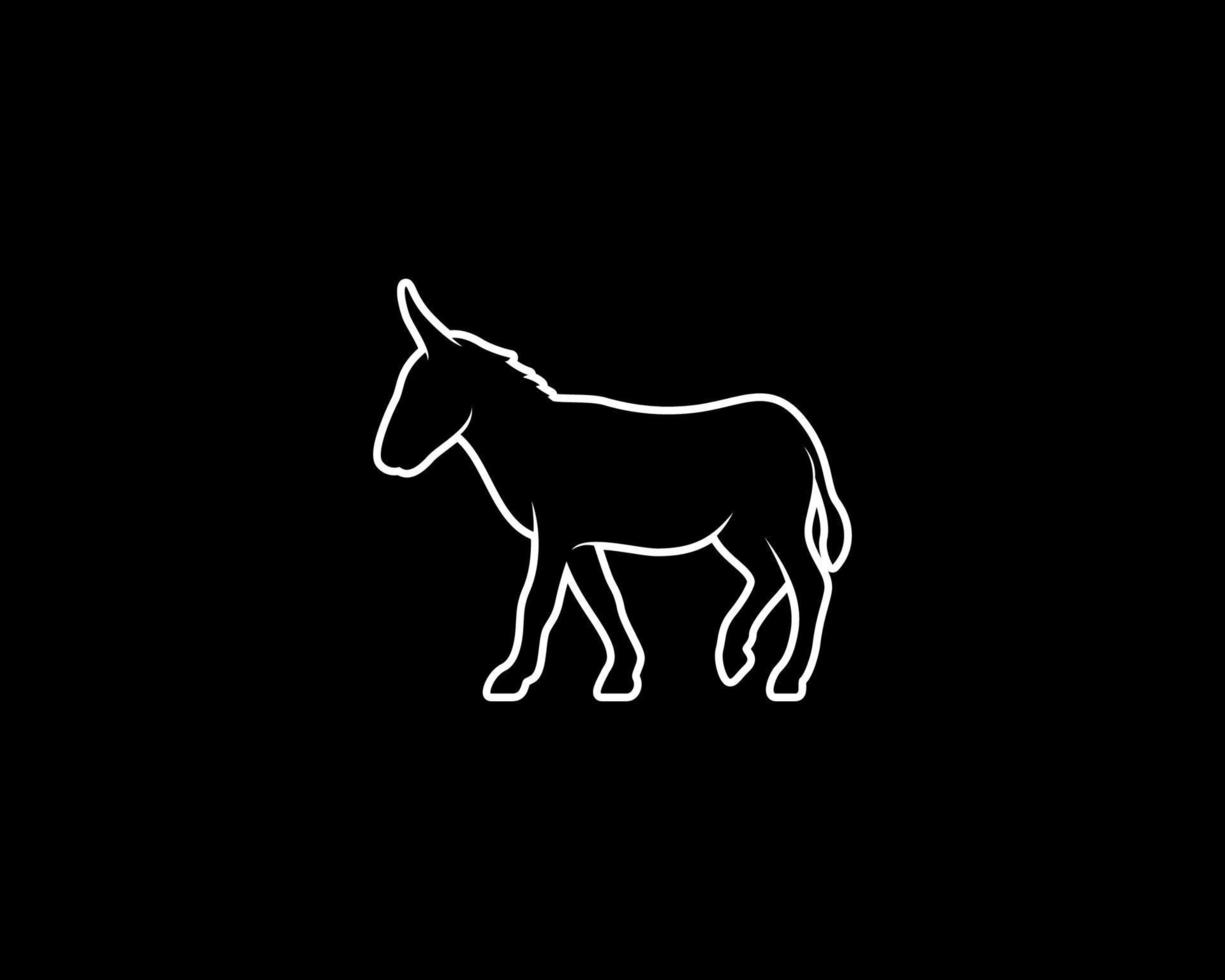 donkey outline vector silhouette