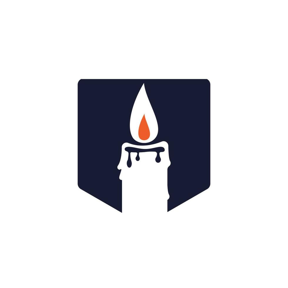 Candle vector logo design template. Illustration modern candle light sign logo design template.