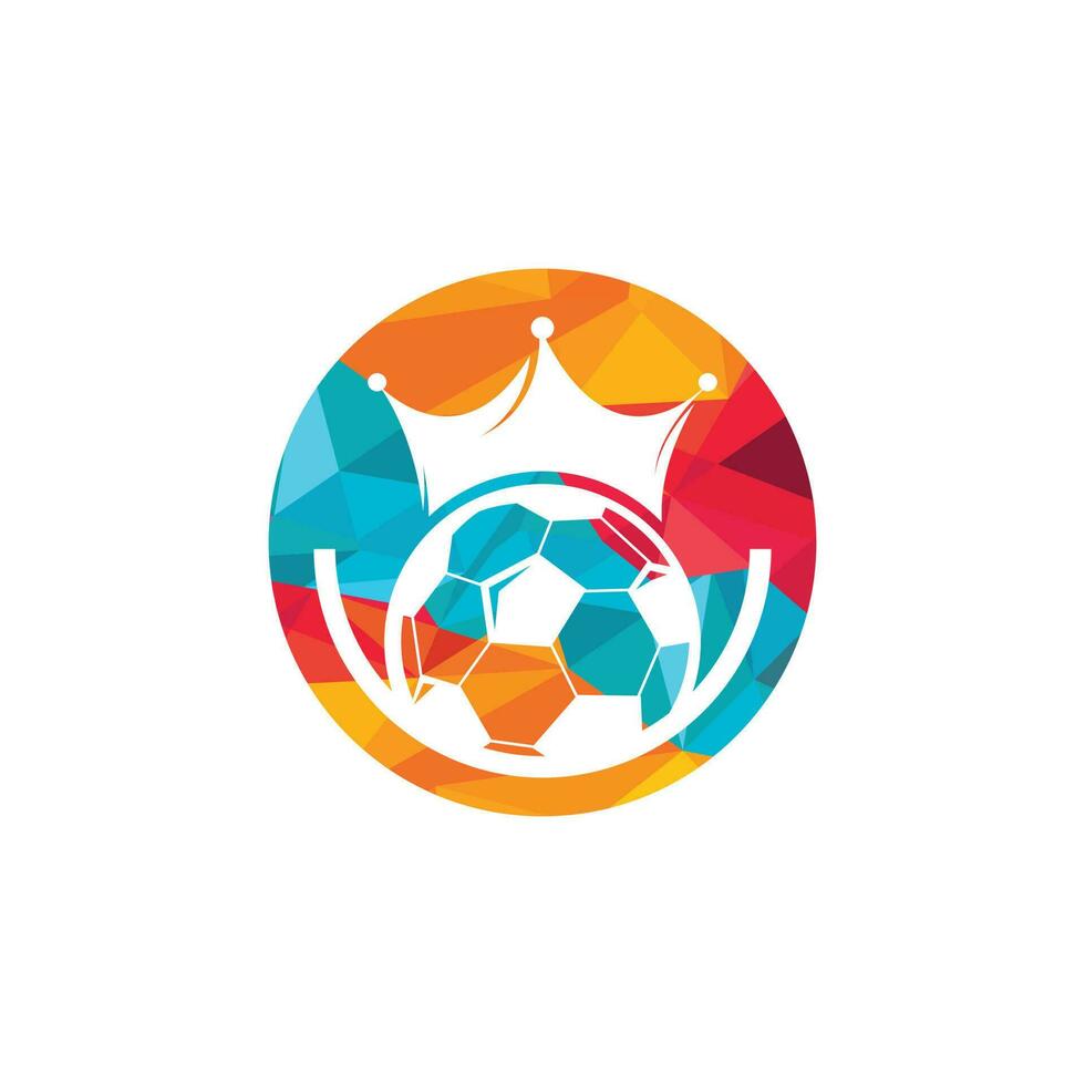 Soccer king vector logo design. Football and crown icon design.