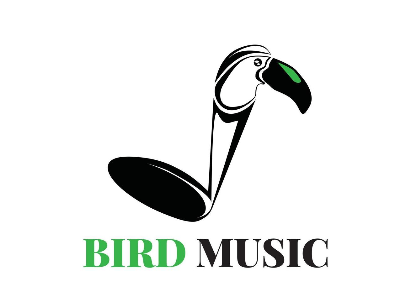logotipo de música de pájaro vector