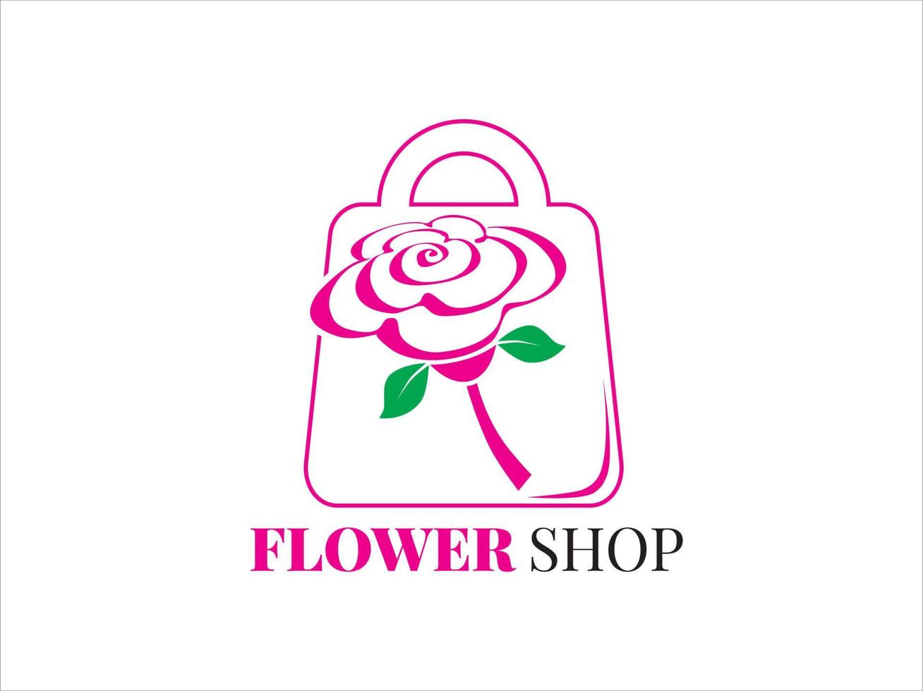 logotipo de la tienda de flores vector