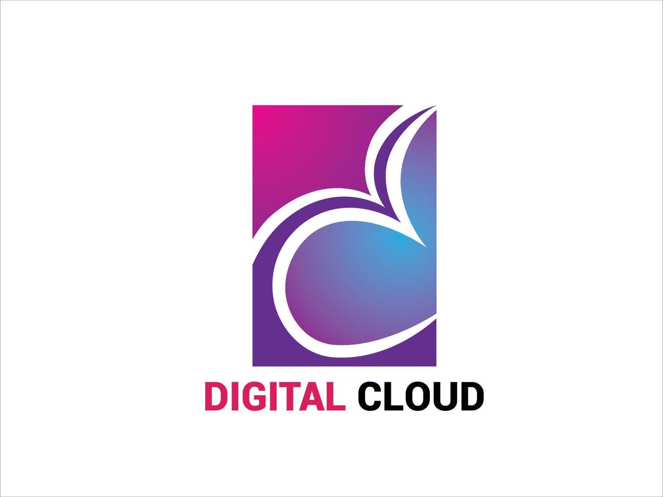 logotipo de la nube digital vector