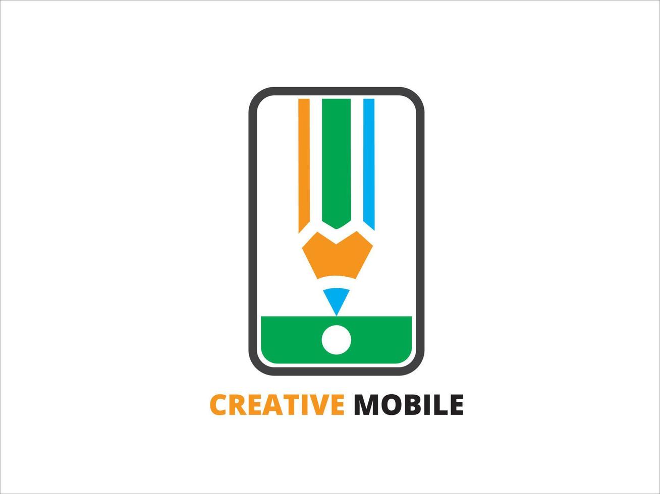 logotipo móvil creativo vector