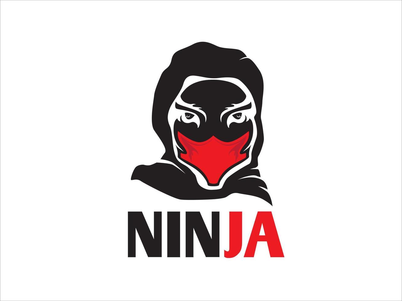 logotipo de cabeza de ninja vector