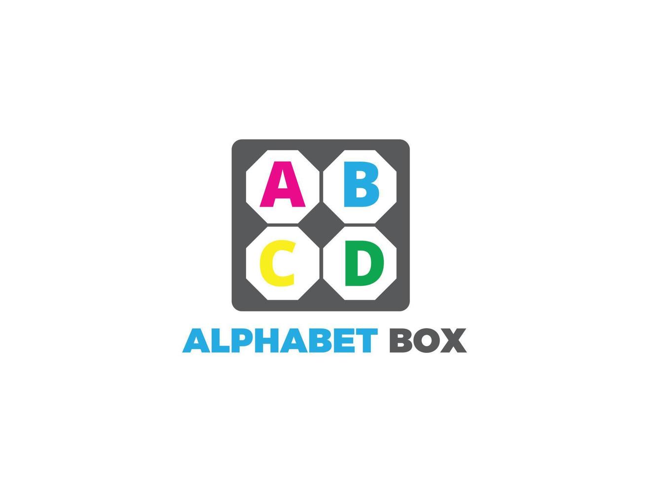 logotipo de la caja del alfabeto vector