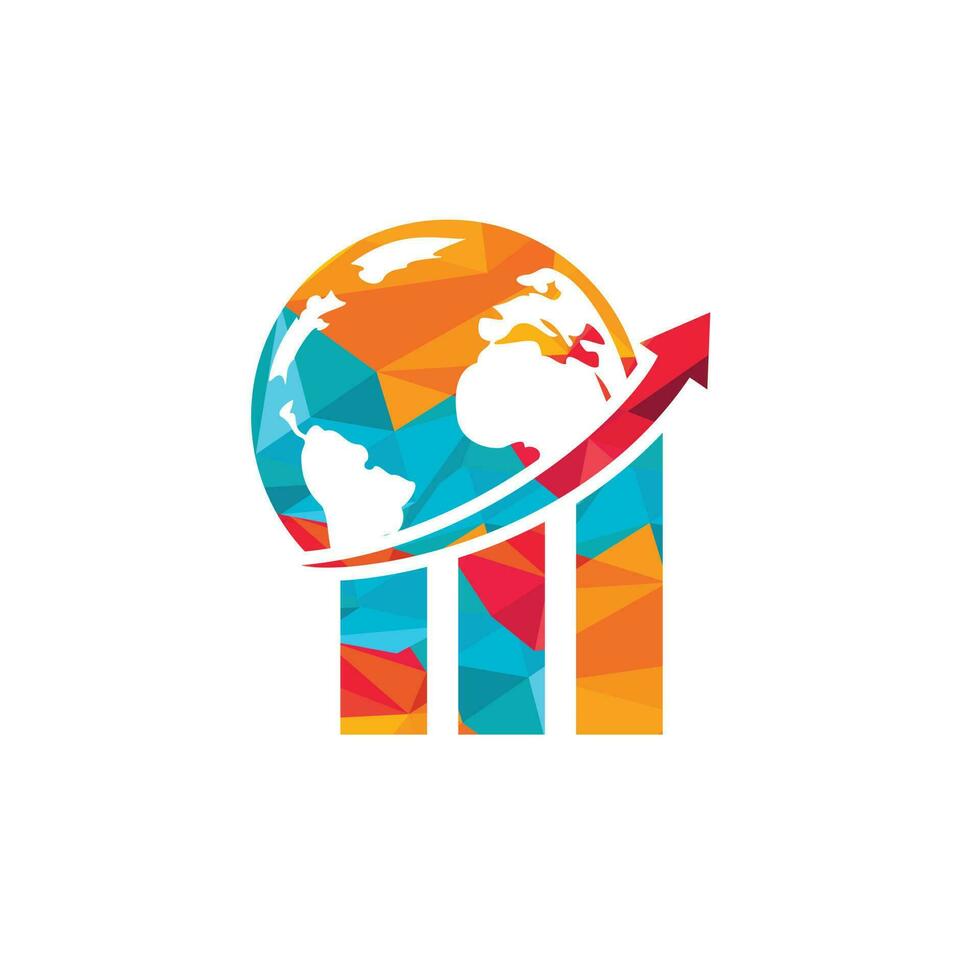 World Stats vector logo design template. World finance logo design concept.