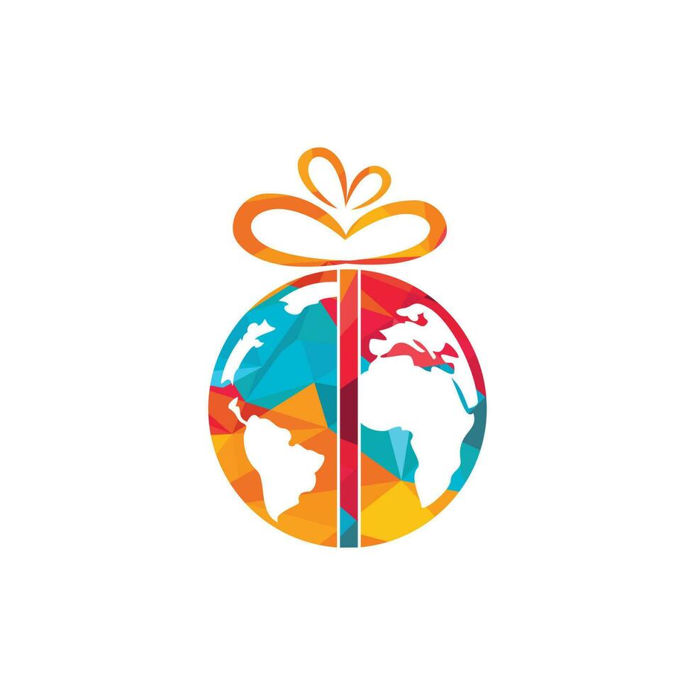 Global Gift vector logo design template. Unique globe and market logotype design template.