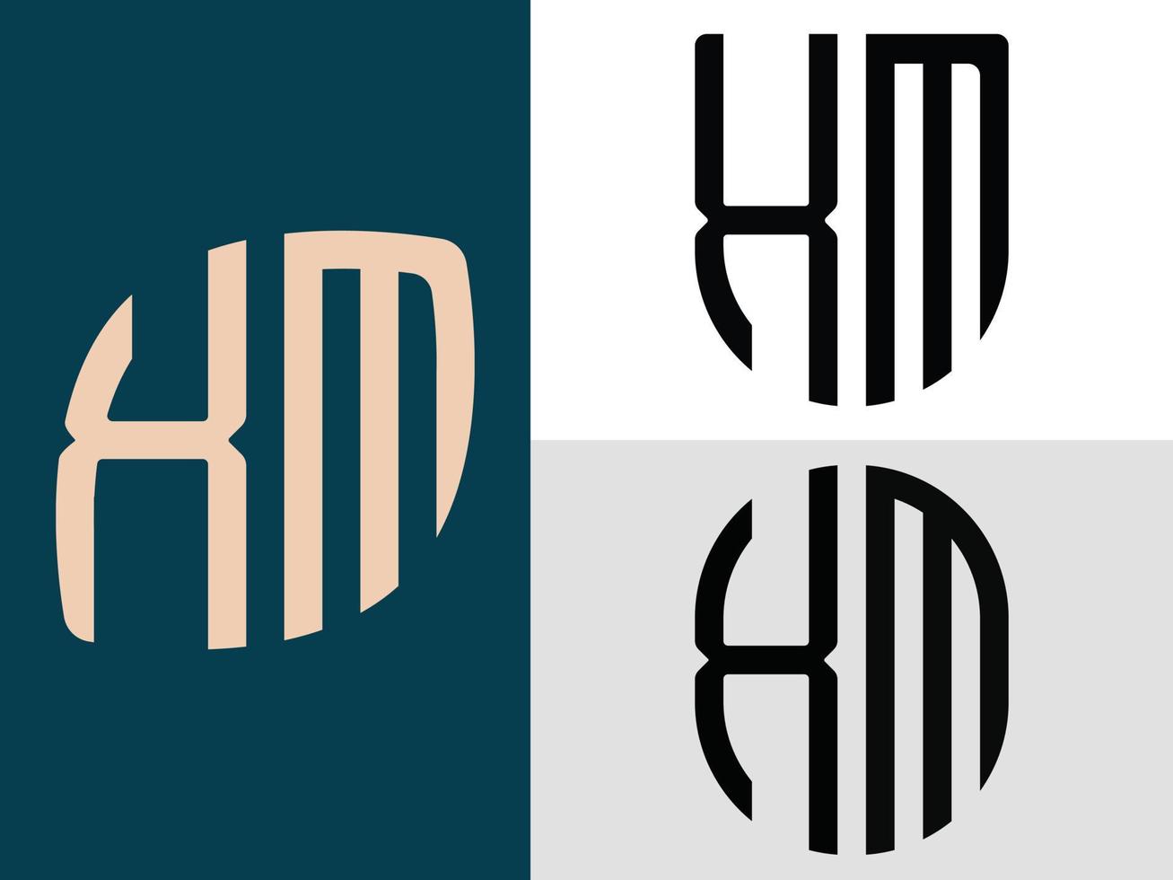 Creative Initial Letters XM Logo Designs Bundle. vector