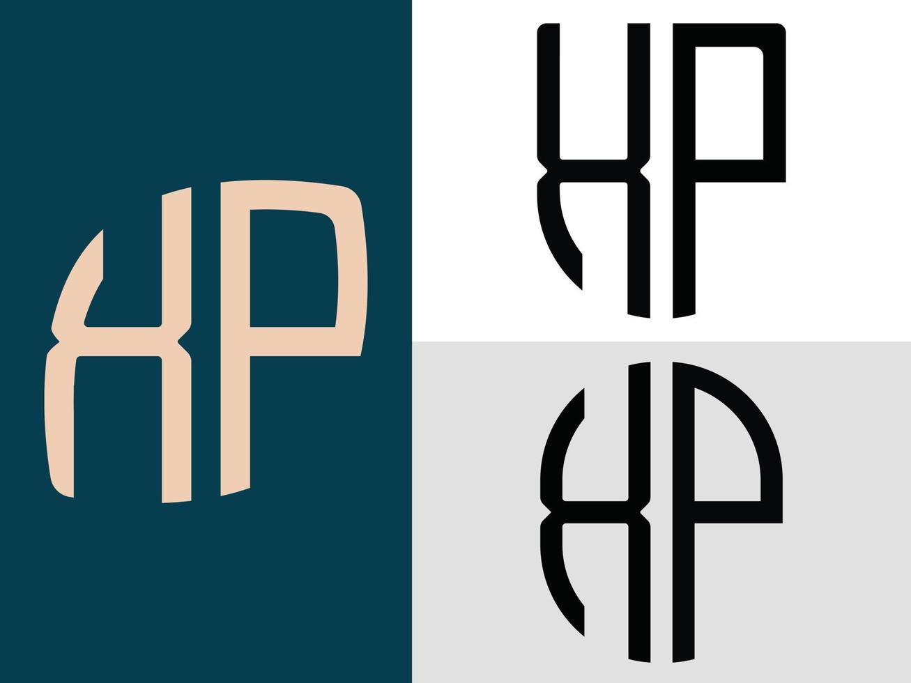 Creative Initial Letters XP Logo Designs Bundle. vector
