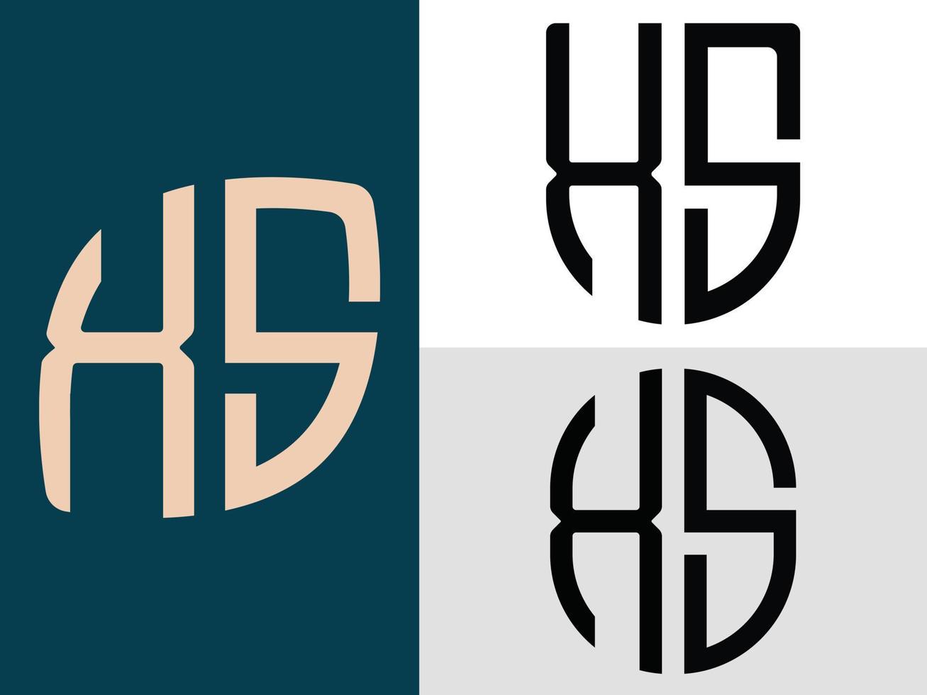 Paquete de diseños de logotipos de letras iniciales creativas xs. vector
