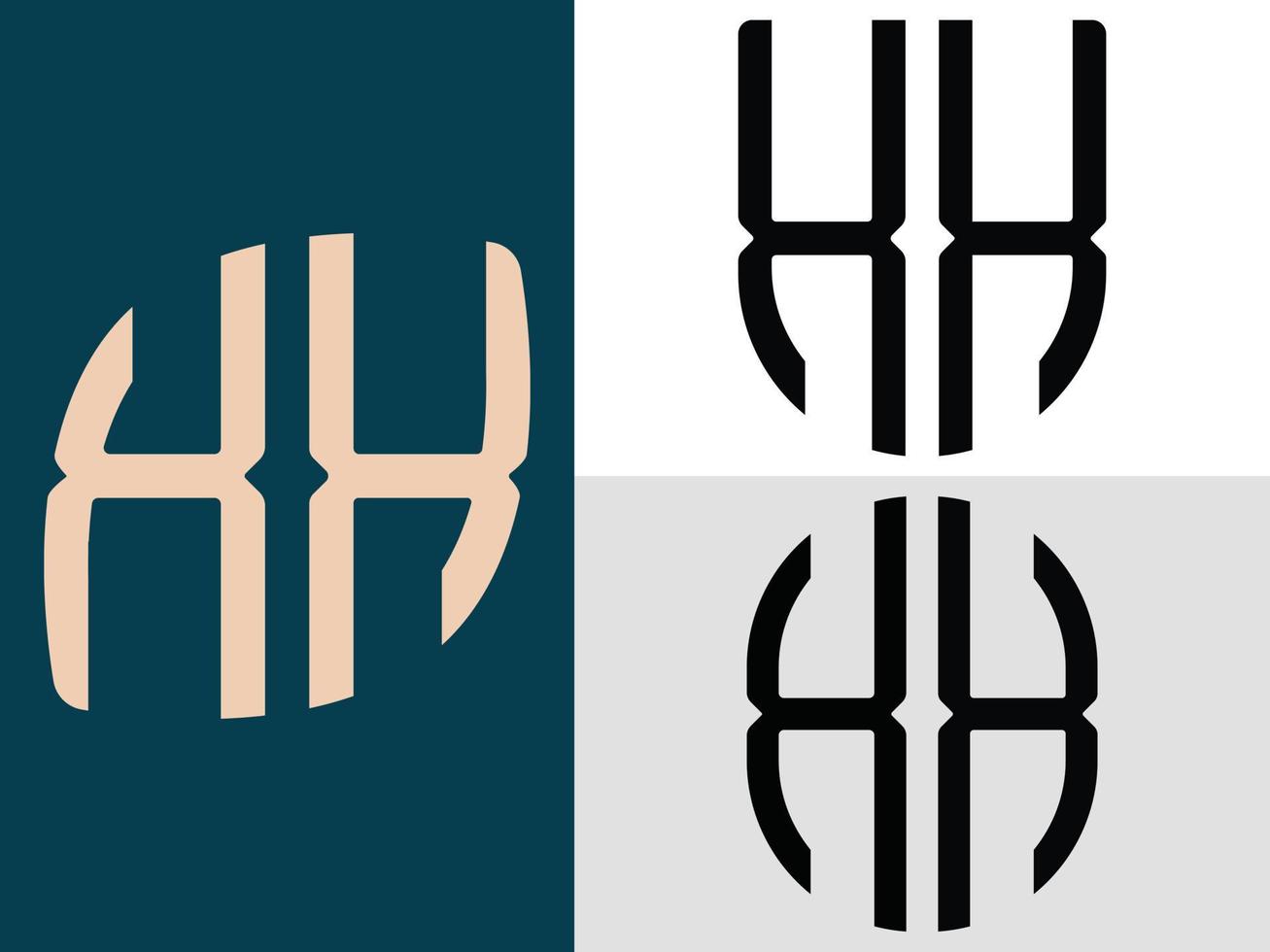 Creative Initial Letters XX Logo Designs Bundle. vector